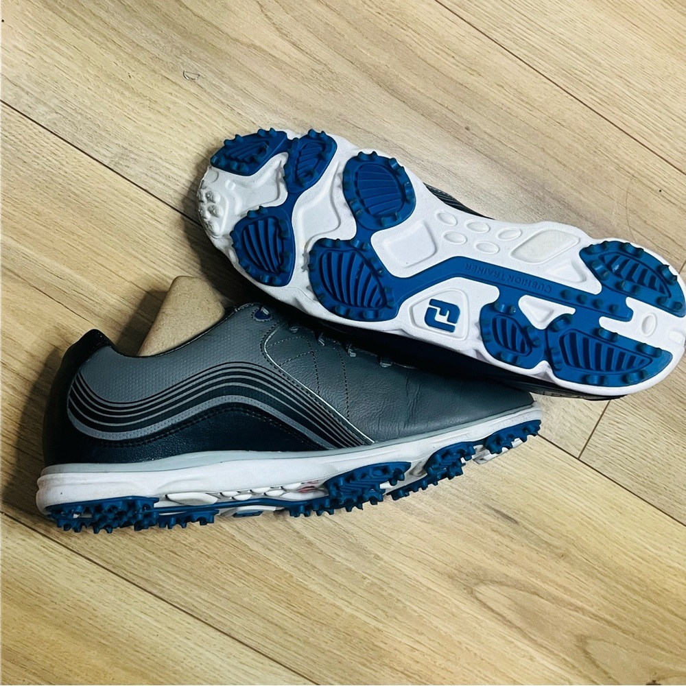 FootJoy Gray Pro/SL Spiked Golf Shoes 8M - Picture 5 of 8